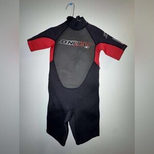 O'Neill Kids Swim Wetsuit in Black and Red